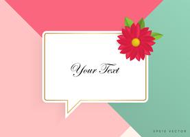 Text box with beautiful colorful flowers. Vector Illustration