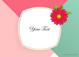 Text box with beautiful colorful flowers. Vector Illustration
