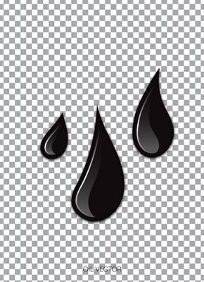 Realistic Black Oil isolated on transparent background. Vector illustration.