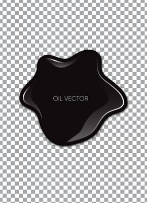 Realistic Black Oil isolated on transparent background. Vector illustration.
