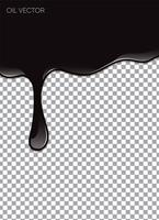 Realistic Black Oil isolated on transparent background. Vector illustration.