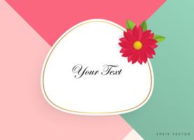 Text box with beautiful colorful flowers. Vector Illustration