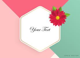 Text box with beautiful colorful flowers. Vector Illustration