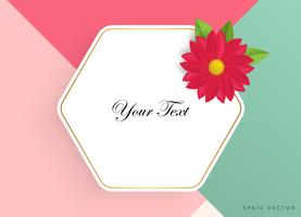 Text box with beautiful colorful flowers. Vector Illustration