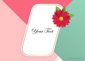 Text box with beautiful colorful flowers. Vector Illustration