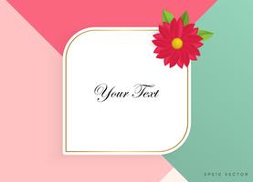 Text box with beautiful colorful flowers. Vector Illustration