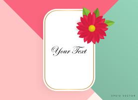 Text box with beautiful colorful flowers. Vector Illustration