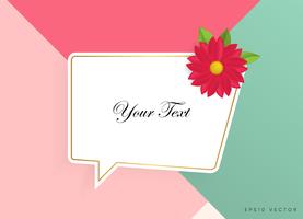 Text box with beautiful colorful flowers. Vector Illustration