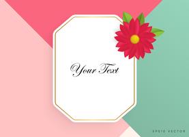 Text box with beautiful colorful flowers. Vector Illustration