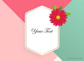 Text box with beautiful colorful flowers. Vector Illustration