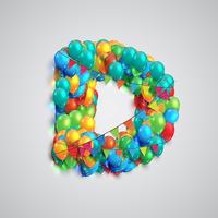 Colorful font made by ballons, vector
