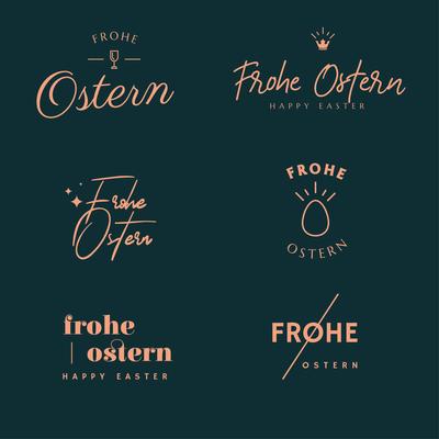 Frohe Ostern Typography Pack
