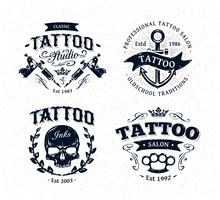 Emblemas de estudio de tatuaje vector