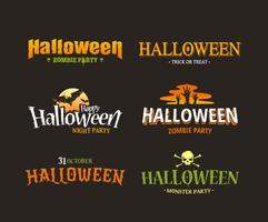 Halloween Typography Set vector