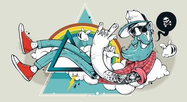 Abstract graffiti hipster vector