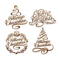 Christmas typography set vector