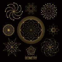 Sacred geometry forms, shapes of lines, logo, sign vector