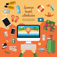 Esenciales de vacaciones vector