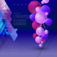 Abstract geometric composition with three-dimensional balls on the background vector
