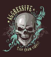 Grunge image with skull vector