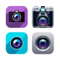 Photo app icons set vector