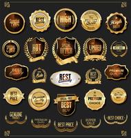 Retro vintage black and gold badges and labels collection vector