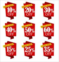 Set of offers and sale discount red banners collection vector