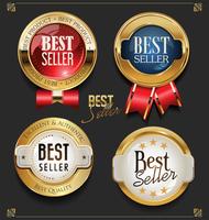 Retro vintage  golden  badges and labels collection vector