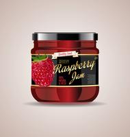 glass jar mockup raspberry jam package design