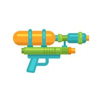 Icono plana de pistola de agua de juguete vector