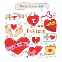 Día de San Valentín Doodle conjunto de vectores