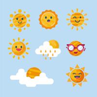 Sun clipart set vector