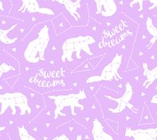Seamless pattern with star animals