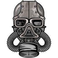  industrial emblem with skull vector