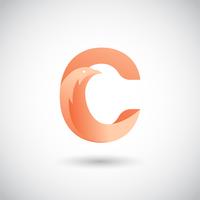 Letter C With Dove Logo Concept vector