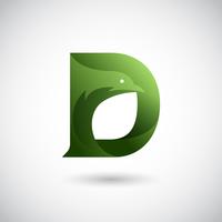 Letter D With Dove Logo Concept vector