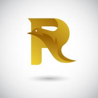 Letra R Con Dove Logo Concept