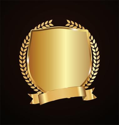 golden shield retro design