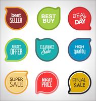 modern sale stickers and tags colorful collection vector