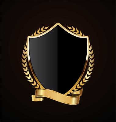 golden shield retro design