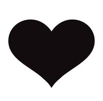 Flat Black Heart Icon Isolated on White Background. Vector illustration.