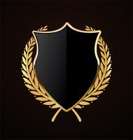 golden shield retro design vector