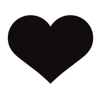 Flat Black Heart Icon Isolated on White Background. Vector illustration.