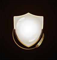 golden shield retro design vector