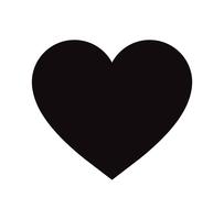 Flat Black Heart Icon Isolated on White Background. Vector illustration.