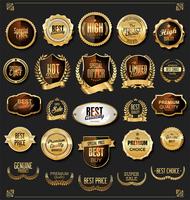 Retro vintage black and gold badges and labels collection  vector