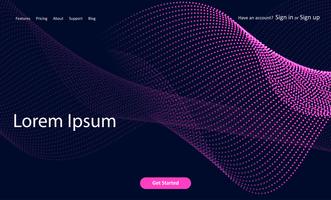Abstract website landing page with halftone dots design vector