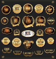 Retro vintage black and gold badges and labels collection vector