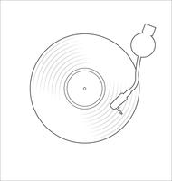 vinyl record disc flat simple concept vector illustration