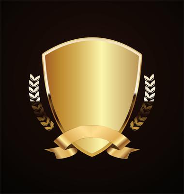 golden shield retro design